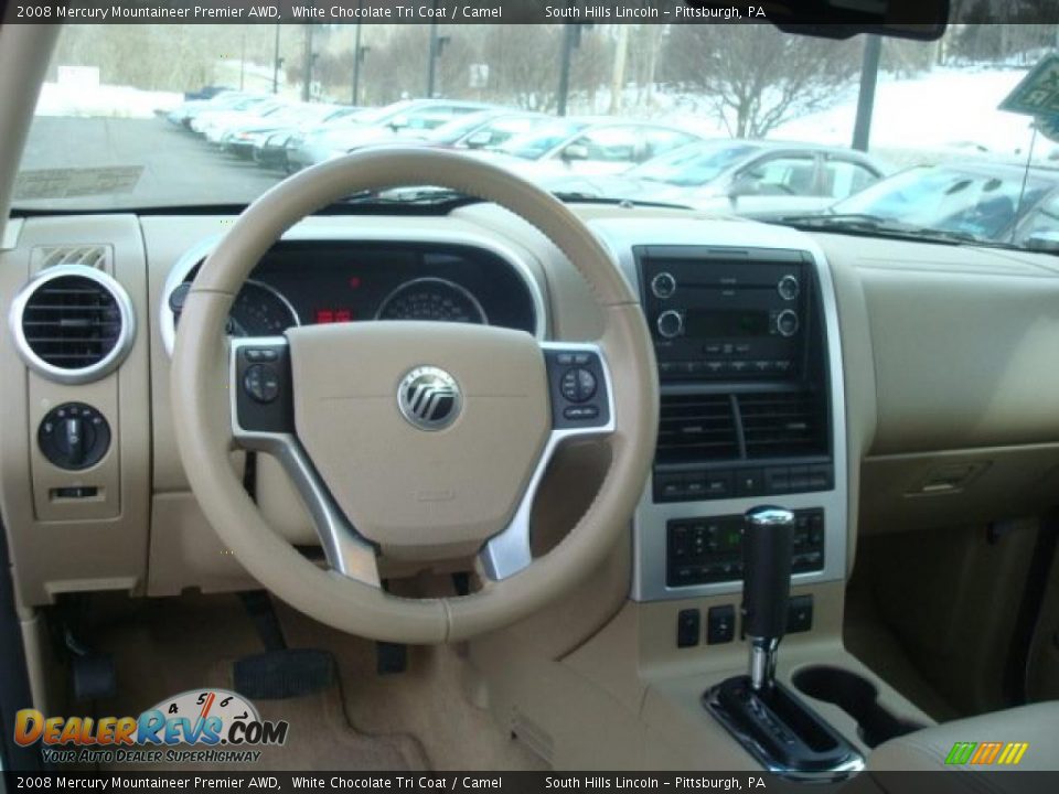 2008 Mercury Mountaineer Premier AWD White Chocolate Tri Coat / Camel Photo #10
