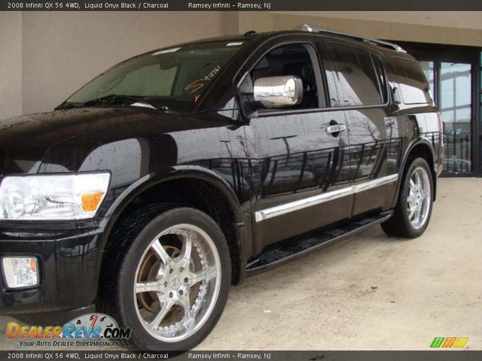 2008 Infiniti QX 56 4WD Liquid Onyx Black / Charcoal Photo #3