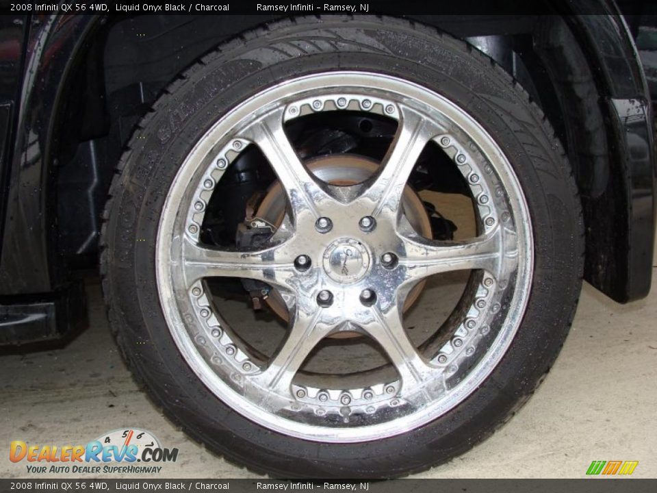 2008 Infiniti QX 56 4WD Liquid Onyx Black / Charcoal Photo #4