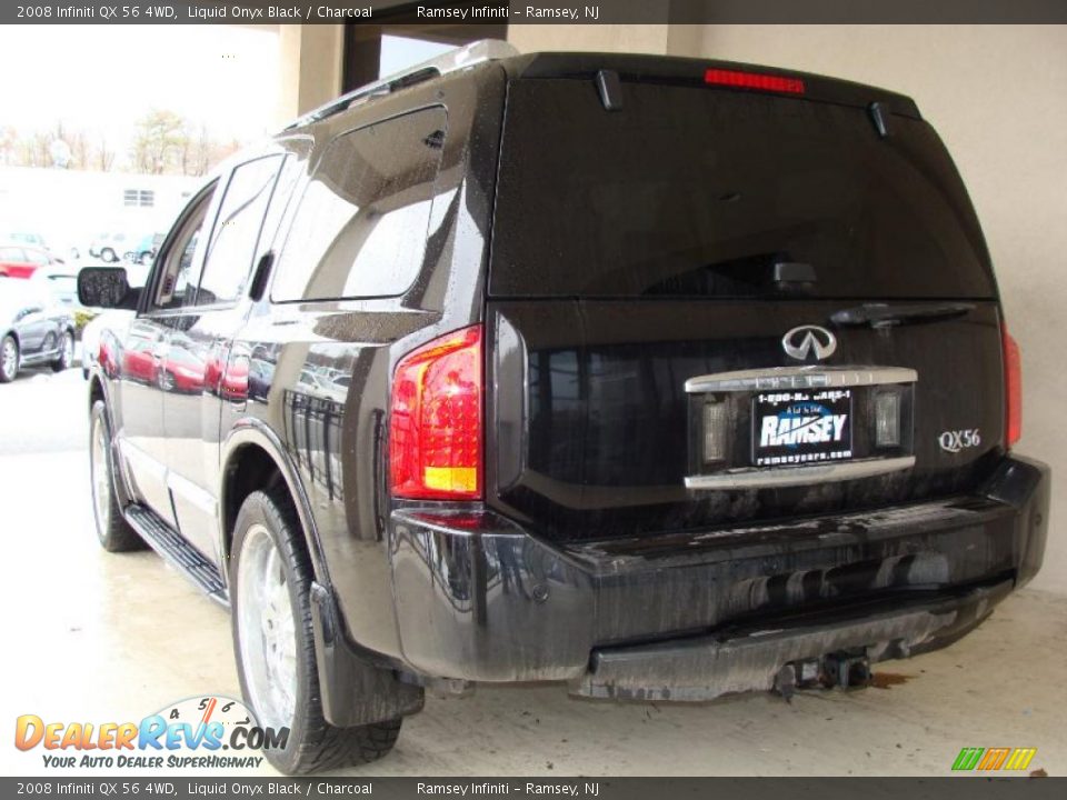 2008 Infiniti QX 56 4WD Liquid Onyx Black / Charcoal Photo #5