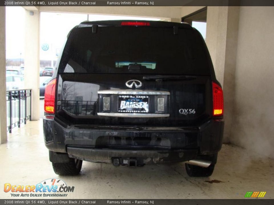 2008 Infiniti QX 56 4WD Liquid Onyx Black / Charcoal Photo #6