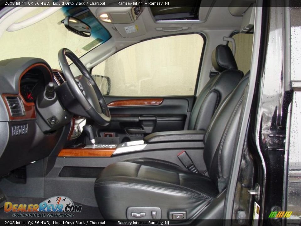 2008 Infiniti QX 56 4WD Liquid Onyx Black / Charcoal Photo #9