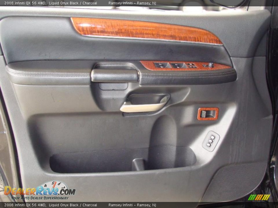 2008 Infiniti QX 56 4WD Liquid Onyx Black / Charcoal Photo #10