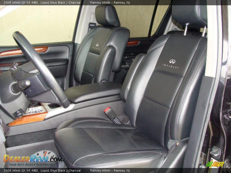 2008 Infiniti QX 56 4WD Liquid Onyx Black / Charcoal Photo #11