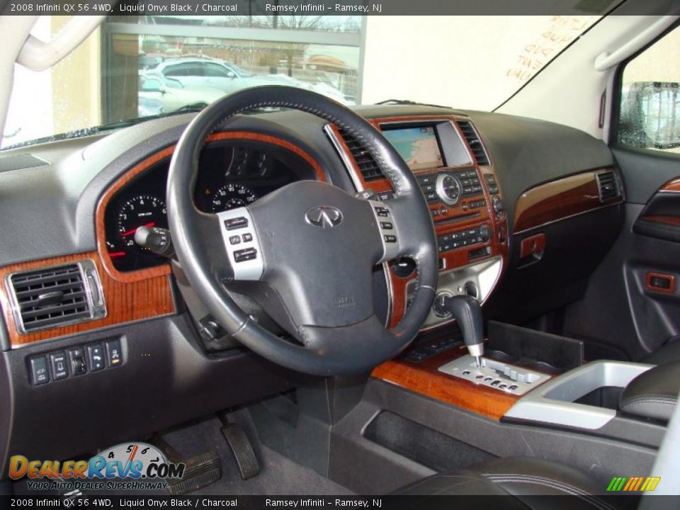 2008 Infiniti QX 56 4WD Liquid Onyx Black / Charcoal Photo #12