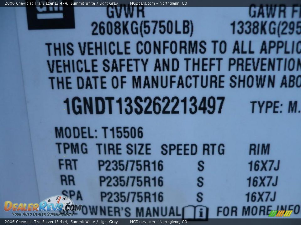 2006 Chevrolet TrailBlazer LS 4x4 Summit White / Light Gray Photo #25