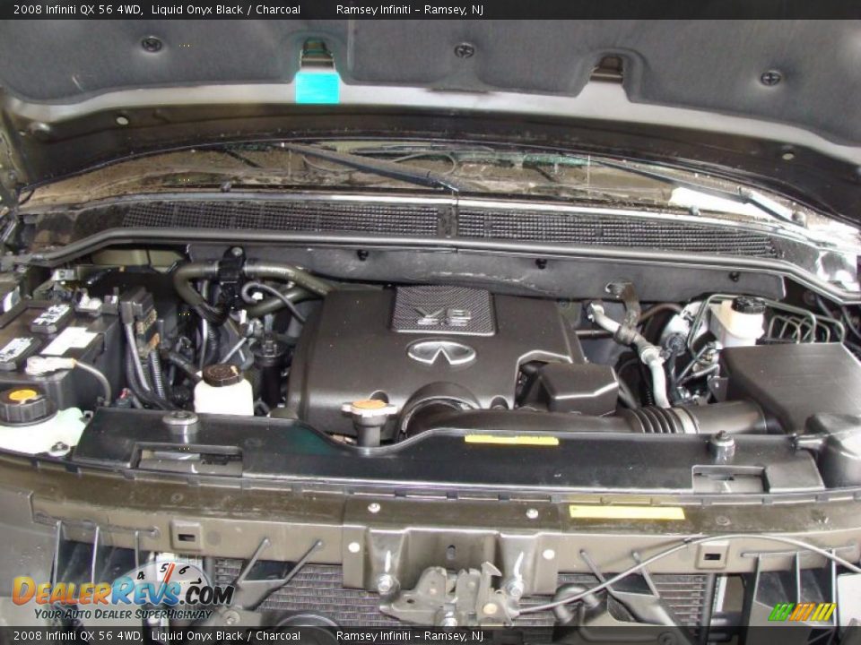 2008 Infiniti QX 56 4WD Liquid Onyx Black / Charcoal Photo #15