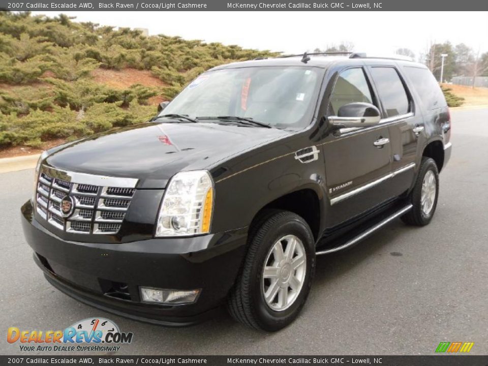 2007 Cadillac Escalade AWD Black Raven / Cocoa/Light Cashmere Photo #1