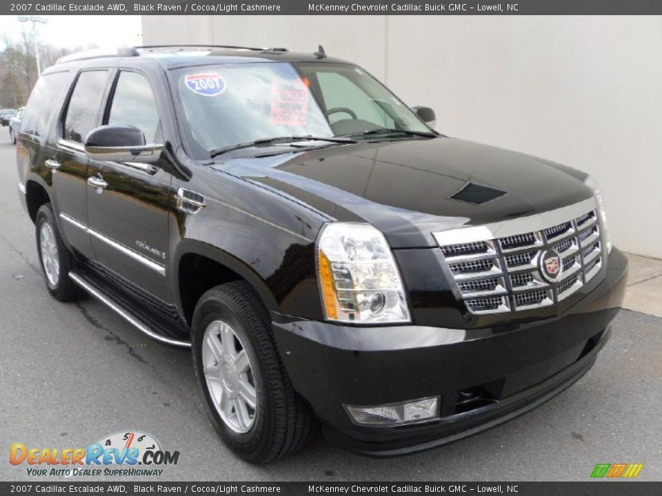 2007 Cadillac Escalade AWD Black Raven / Cocoa/Light Cashmere Photo #5