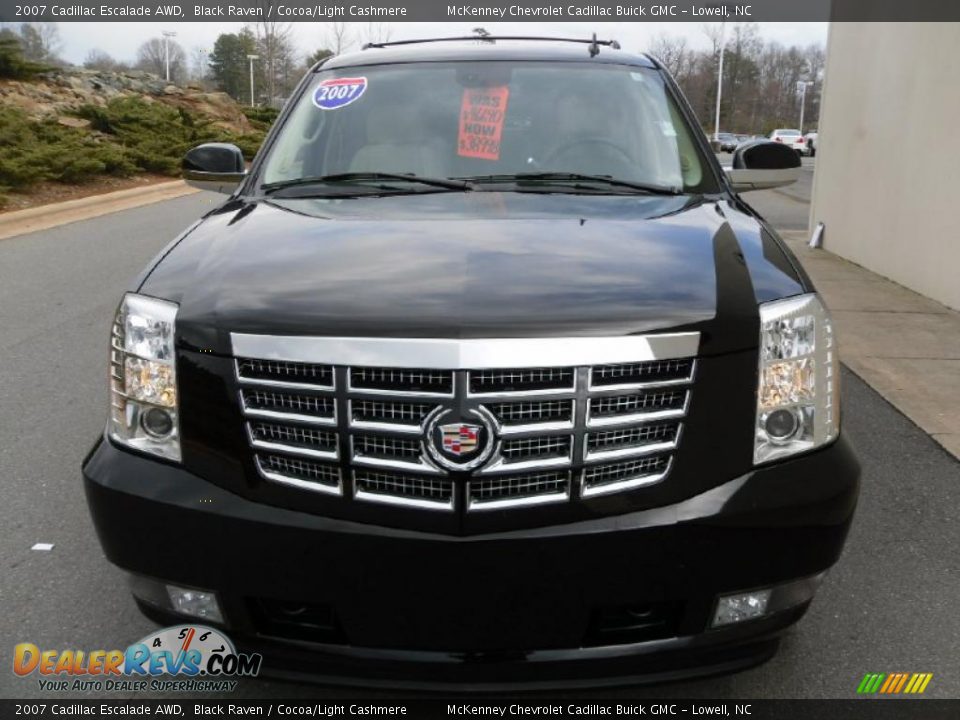 2007 Cadillac Escalade AWD Black Raven / Cocoa/Light Cashmere Photo #6