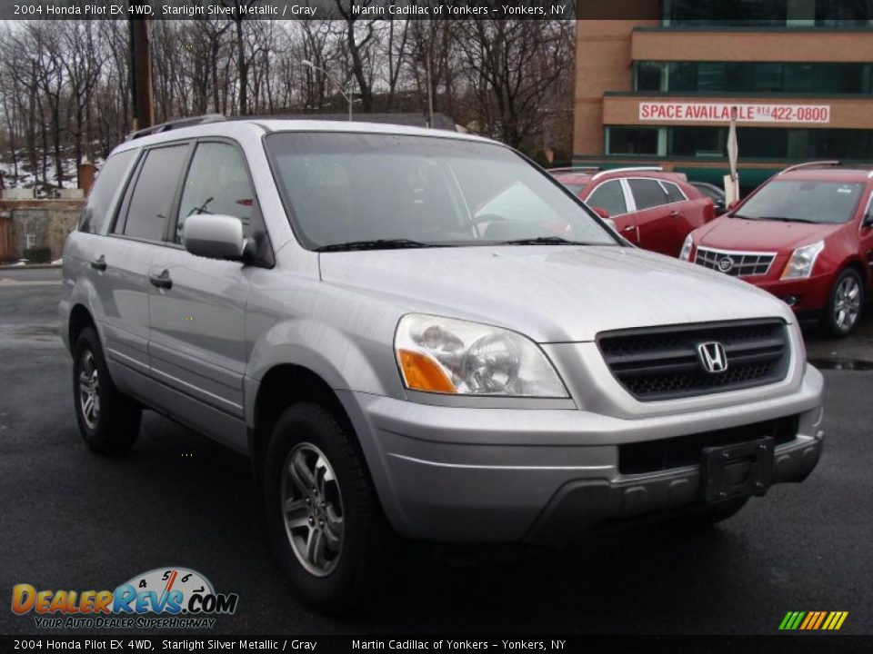 2004 Honda Pilot EX 4WD Starlight Silver Metallic / Gray Photo #3