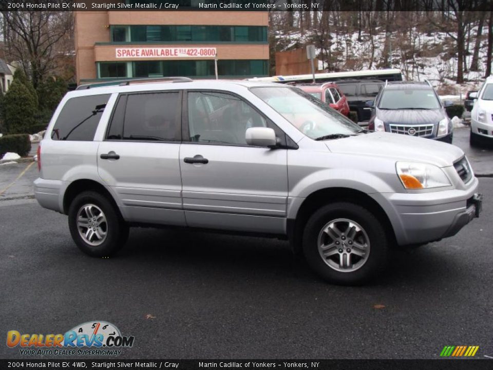 2004 Honda Pilot EX 4WD Starlight Silver Metallic / Gray Photo #4