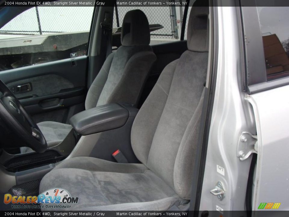 2004 Honda Pilot EX 4WD Starlight Silver Metallic / Gray Photo #14