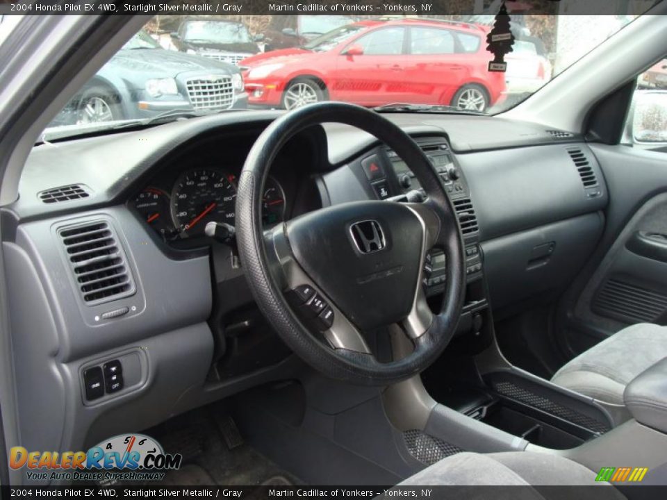 2004 Honda Pilot EX 4WD Starlight Silver Metallic / Gray Photo #19