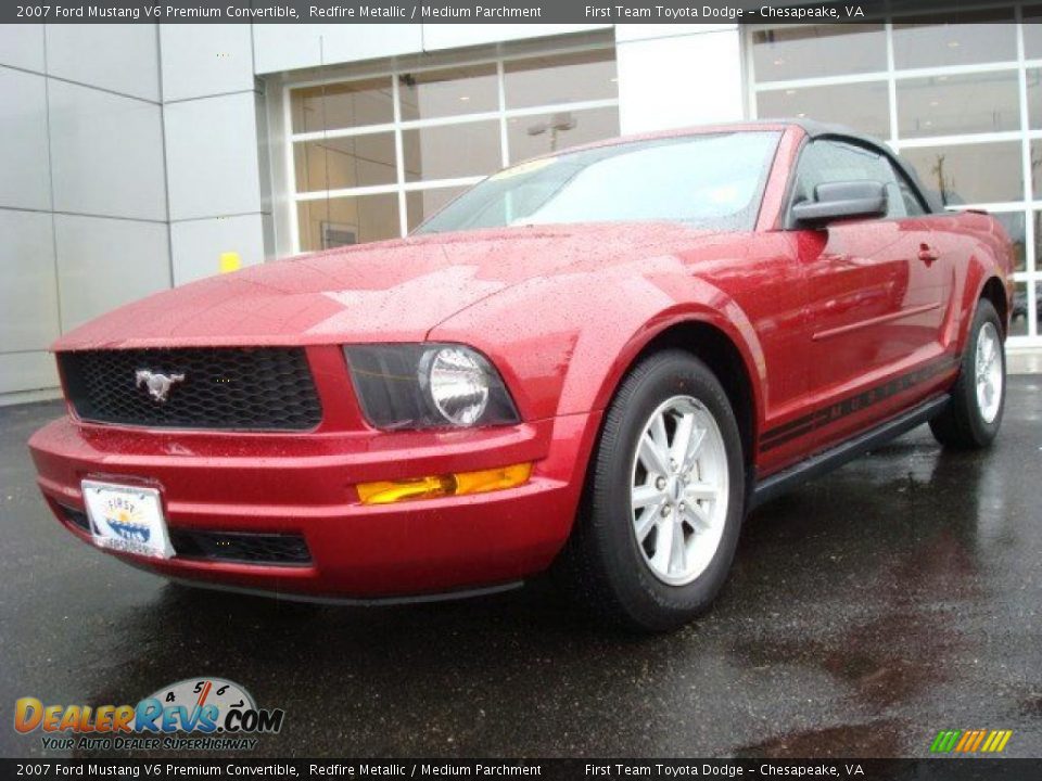 2007 Ford Mustang V6 Premium Convertible Redfire Metallic / Medium Parchment Photo #1