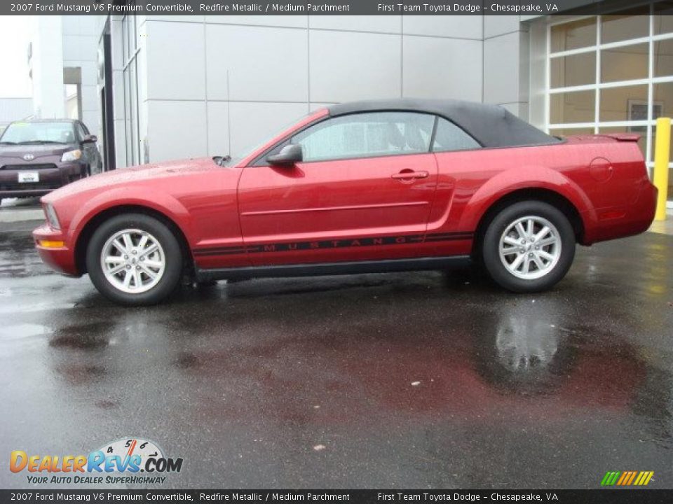 2007 Ford Mustang V6 Premium Convertible Redfire Metallic / Medium Parchment Photo #4