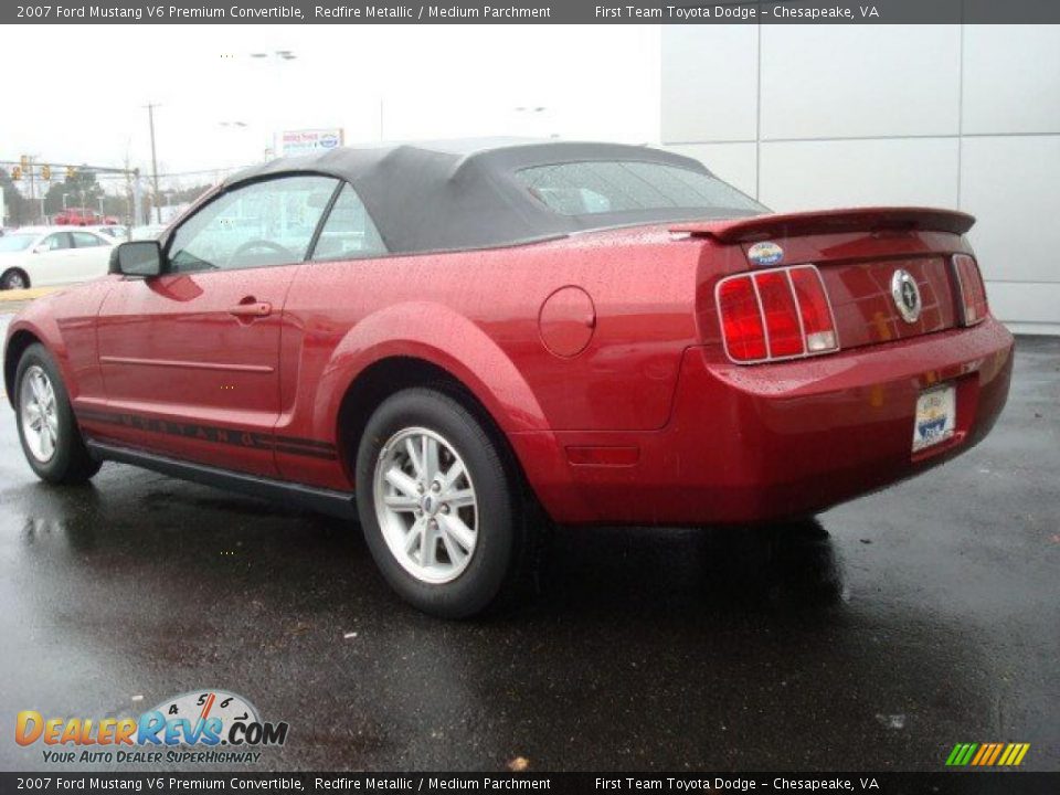 2007 Ford Mustang V6 Premium Convertible Redfire Metallic / Medium Parchment Photo #5