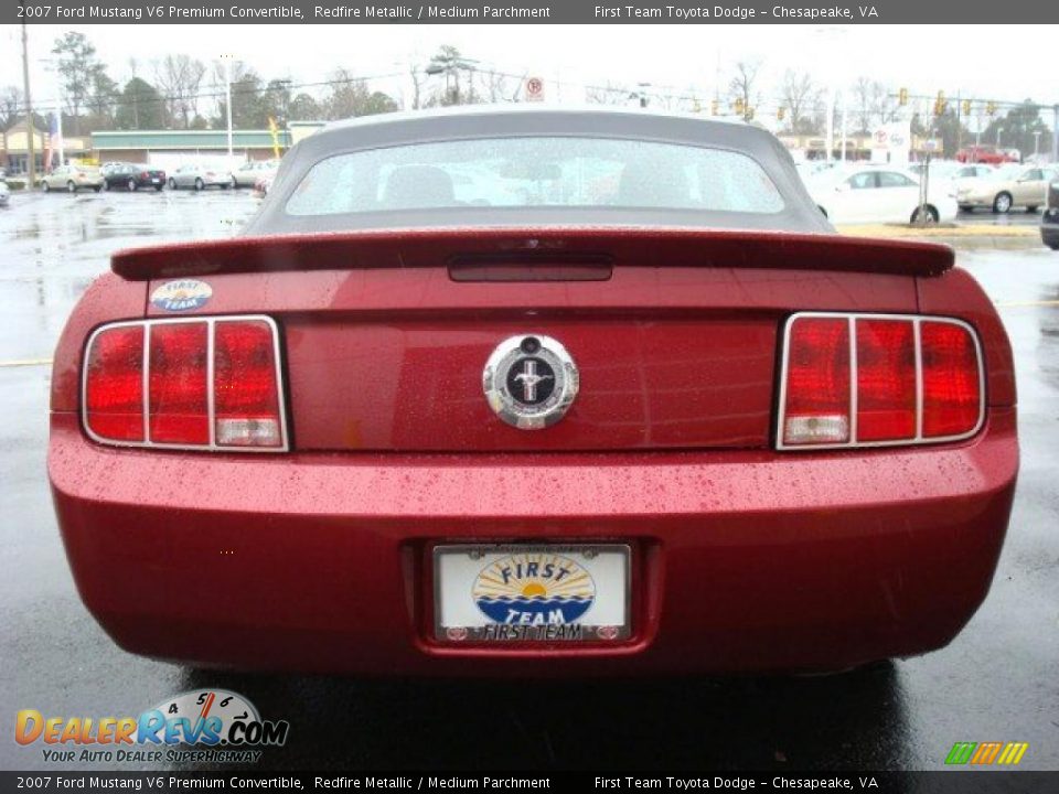 2007 Ford Mustang V6 Premium Convertible Redfire Metallic / Medium Parchment Photo #6