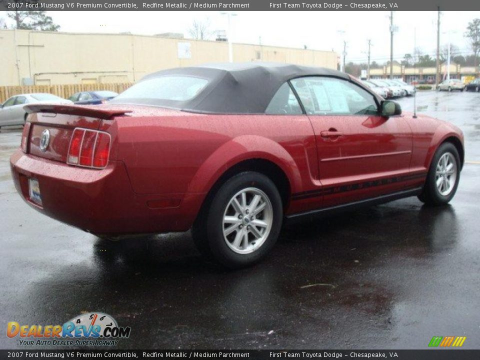 2007 Ford Mustang V6 Premium Convertible Redfire Metallic / Medium Parchment Photo #7