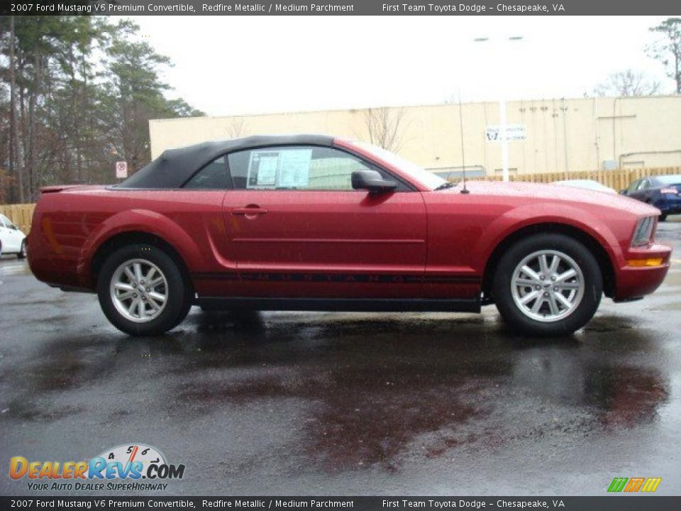 2007 Ford Mustang V6 Premium Convertible Redfire Metallic / Medium Parchment Photo #8