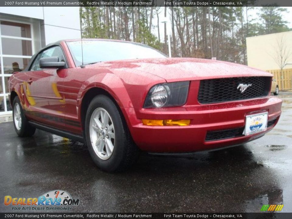 2007 Ford Mustang V6 Premium Convertible Redfire Metallic / Medium Parchment Photo #9