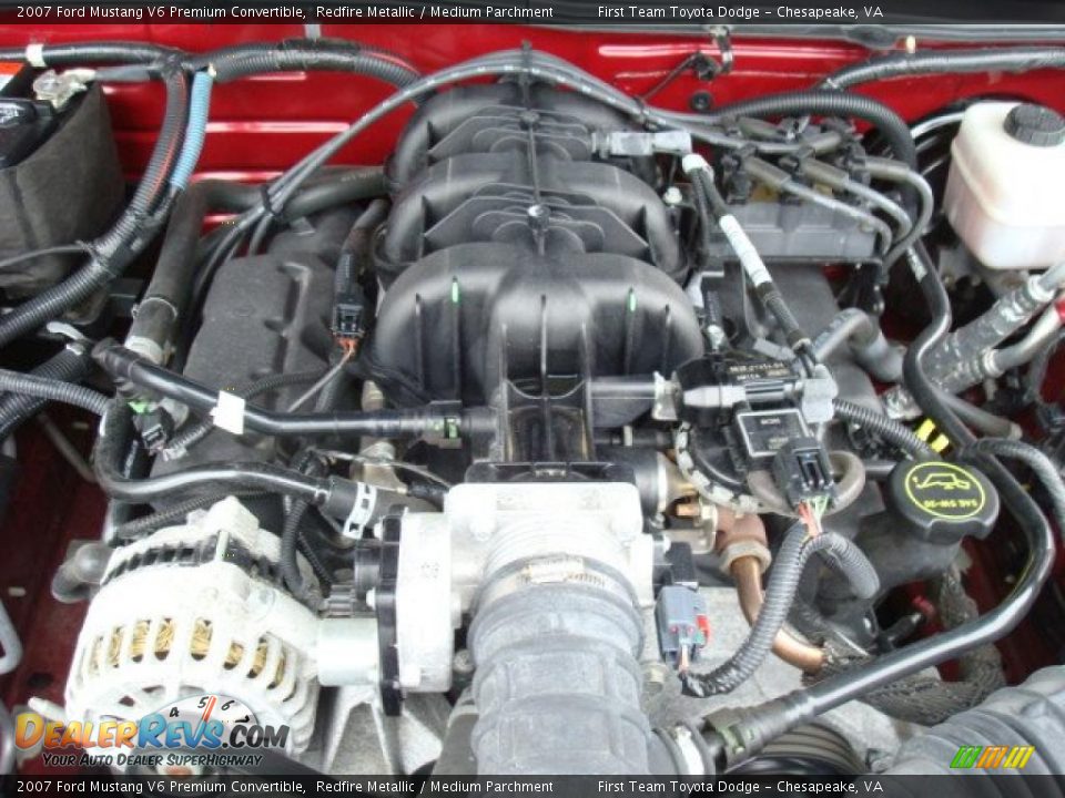 2007 Ford Mustang V6 Premium Convertible Redfire Metallic / Medium Parchment Photo #22