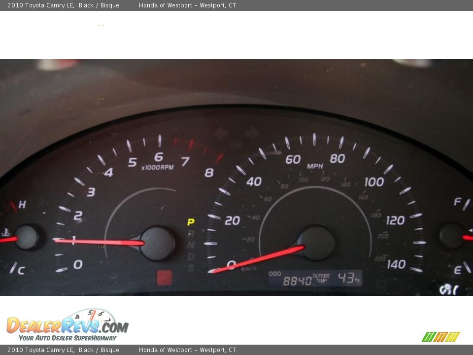 2010 Toyota Camry LE Black / Bisque Photo #25