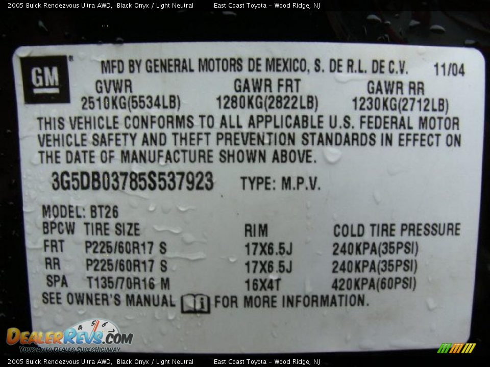 2005 Buick Rendezvous Ultra AWD Black Onyx / Light Neutral Photo #15