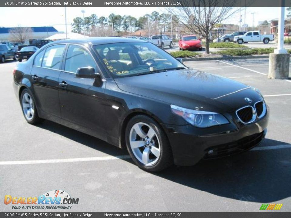 2006 BMW 5 Series 525i Sedan Jet Black / Beige Photo #1