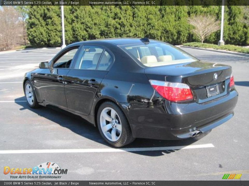 2006 BMW 5 Series 525i Sedan Jet Black / Beige Photo #2