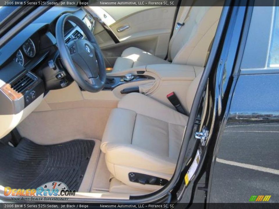 2006 BMW 5 Series 525i Sedan Jet Black / Beige Photo #3