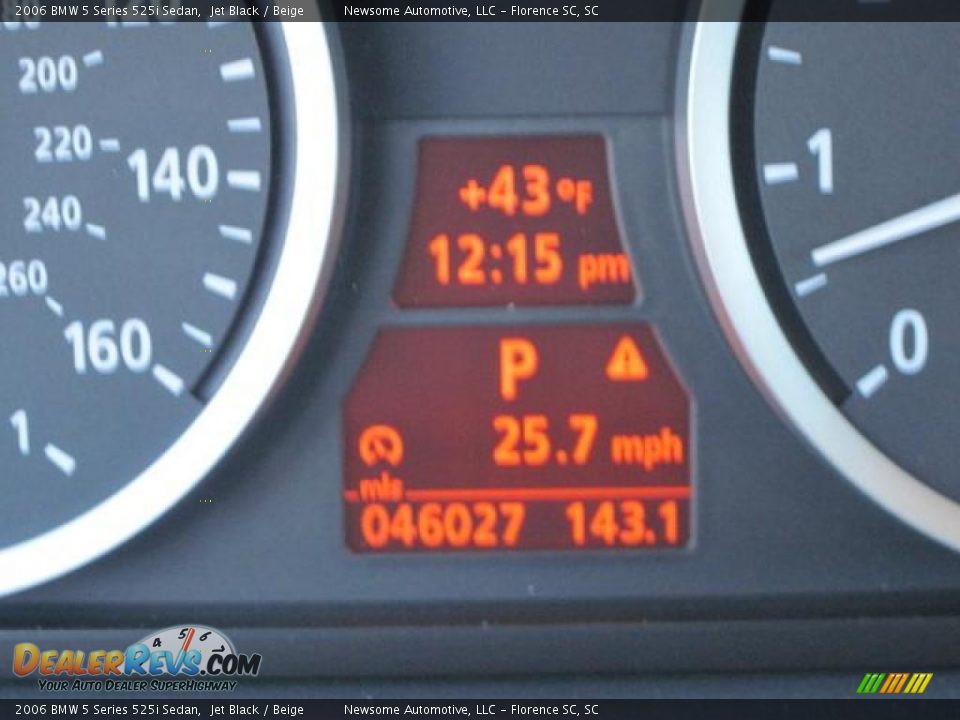 2006 BMW 5 Series 525i Sedan Jet Black / Beige Photo #7