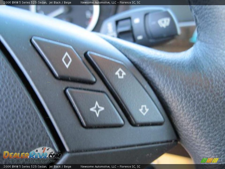 2006 BMW 5 Series 525i Sedan Jet Black / Beige Photo #14