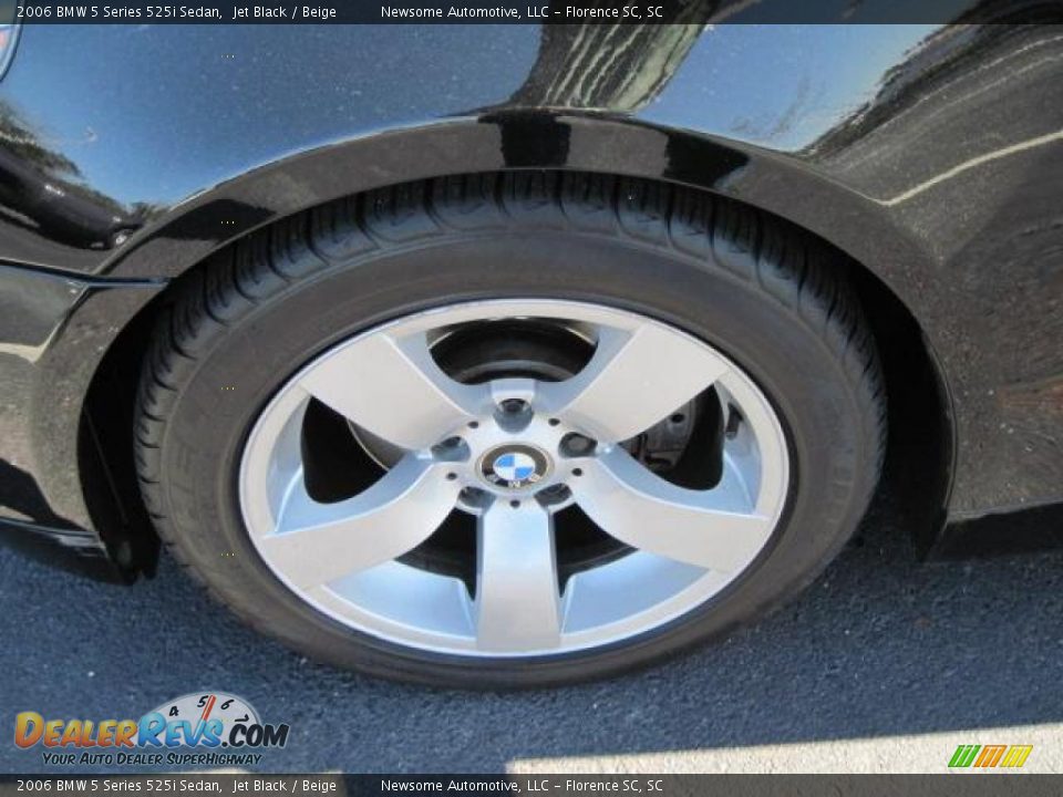 2006 BMW 5 Series 525i Sedan Jet Black / Beige Photo #22