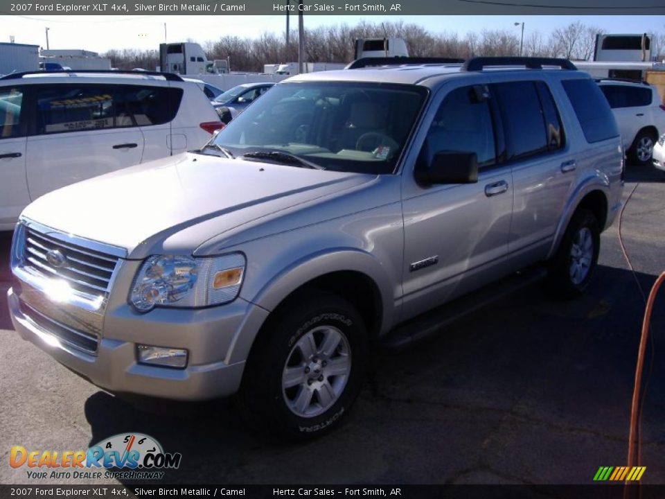 2007 Ford Explorer XLT 4x4 Silver Birch Metallic / Camel Photo #3