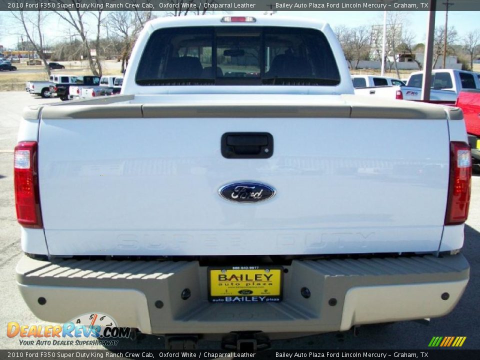 2010 Ford F350 Super Duty King Ranch Crew Cab Oxford White / Chaparral Leather Photo #6