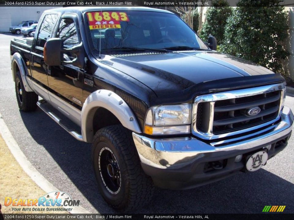 2004 Ford F250 Super Duty Lariat Crew Cab 4x4 Black / Medium Flint Photo #1