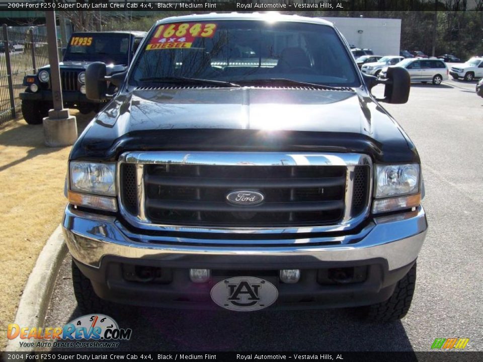2004 Ford F250 Super Duty Lariat Crew Cab 4x4 Black / Medium Flint Photo #2