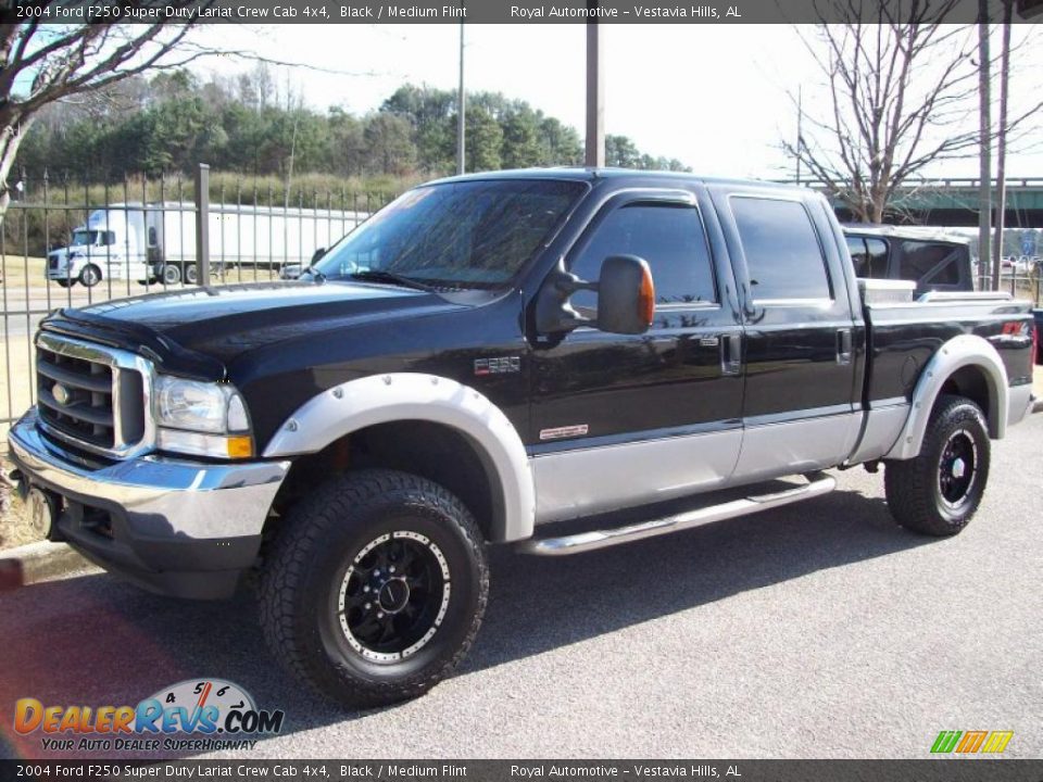 2004 Ford F250 Super Duty Lariat Crew Cab 4x4 Black / Medium Flint Photo #3