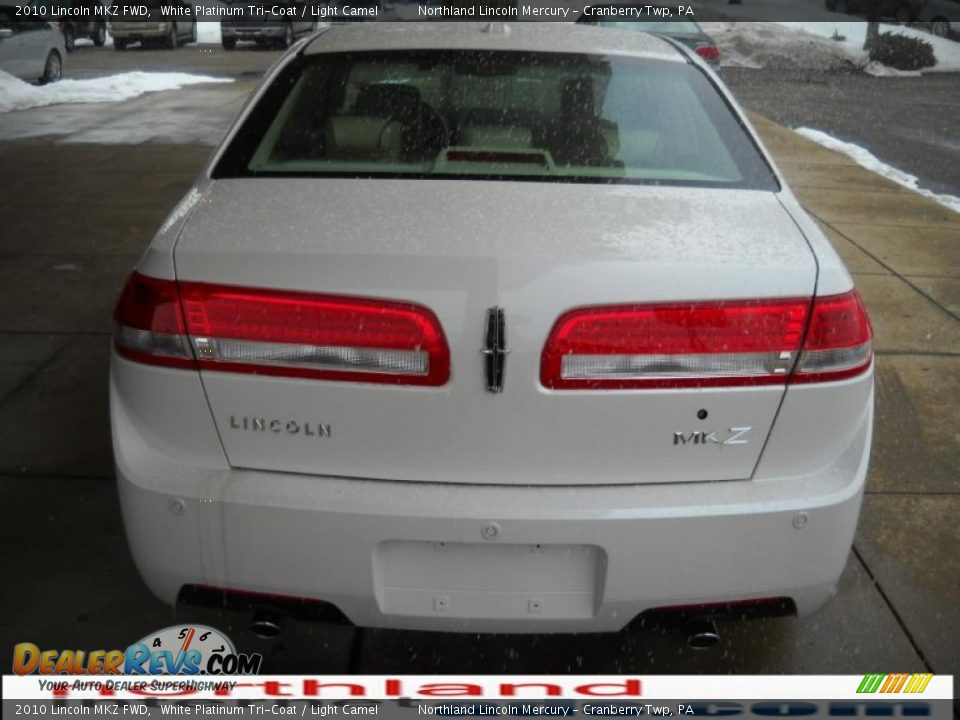 2010 Lincoln MKZ FWD White Platinum Tri-Coat / Light Camel Photo #3