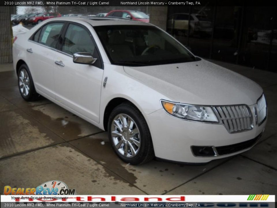 2010 Lincoln MKZ FWD White Platinum Tri-Coat / Light Camel Photo #14