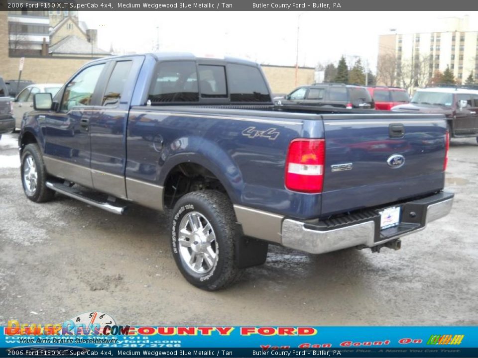 2006 Ford F150 XLT SuperCab 4x4 Medium Wedgewood Blue Metallic / Tan Photo #4