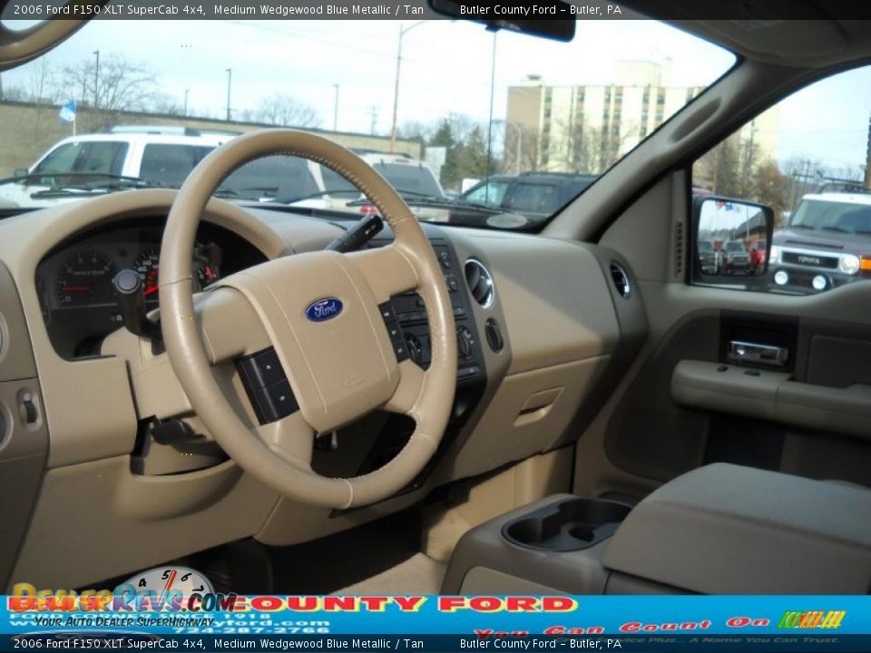 2006 Ford F150 XLT SuperCab 4x4 Medium Wedgewood Blue Metallic / Tan Photo #7