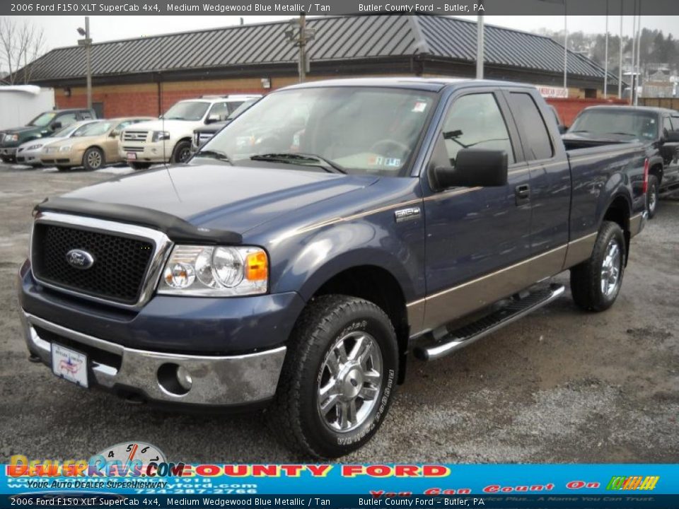 2006 Ford F150 XLT SuperCab 4x4 Medium Wedgewood Blue Metallic / Tan Photo #18