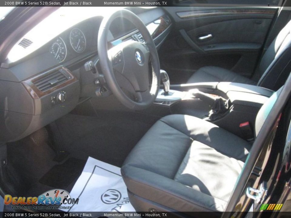 2008 BMW 5 Series 528i Sedan Jet Black / Black Photo #3