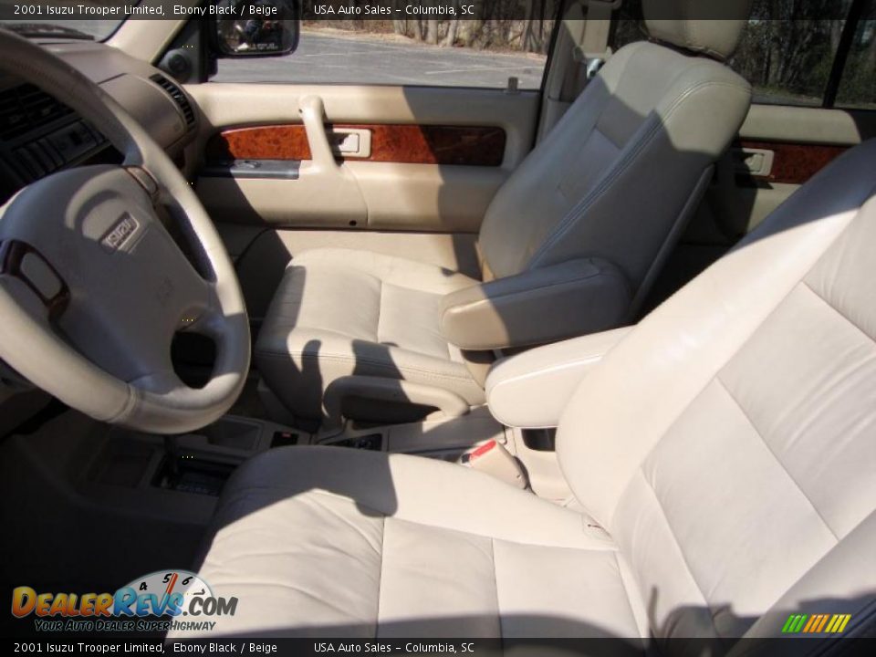 2001 Isuzu Trooper Limited Ebony Black / Beige Photo #35
