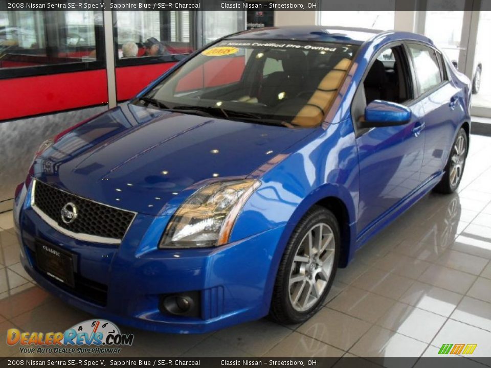2008 Nissan Sentra SE-R Spec V Sapphire Blue / SE-R Charcoal Photo #1