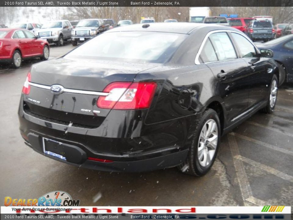 2010 Ford Taurus SEL AWD Tuxedo Black Metallic / Light Stone Photo #6