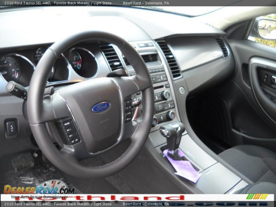 2010 Ford Taurus SEL AWD Tuxedo Black Metallic / Light Stone Photo #10