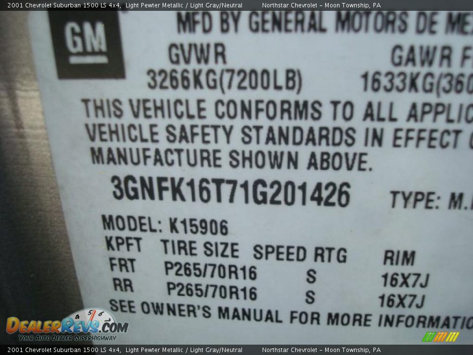2001 Chevrolet Suburban 1500 LS 4x4 Light Pewter Metallic / Light Gray/Neutral Photo #14